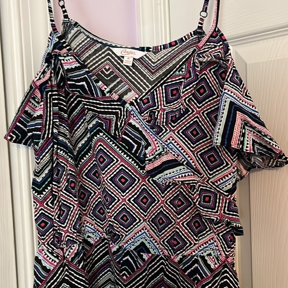 Juniors open shoulder dress elastic waist sweetheart neck - Size M - Picture 3 of 8